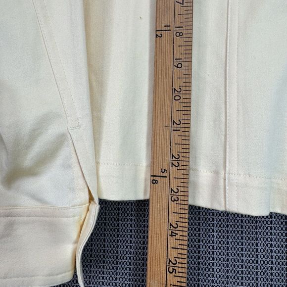 Christopher & Banks Jacket Womens XL Yellow Stretch Cotton Blend Button Up - Picture 8 of 11